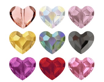 PRIMERO Crystals 5741 Love Herat - Cuentas totalmente perforadas de la más alta calidad - Hecho en Austria - Colores de cristal - Cuentas populares - Forma de Herat