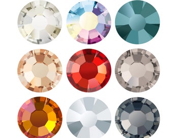 PRECIOSA Crystals Chaton Rose MAXIMA Flat Backs HOTFIX Rhinestones - Genuino - Muchos tamaños - Efectos de cristal - Pegado en caliente, embellecimiento