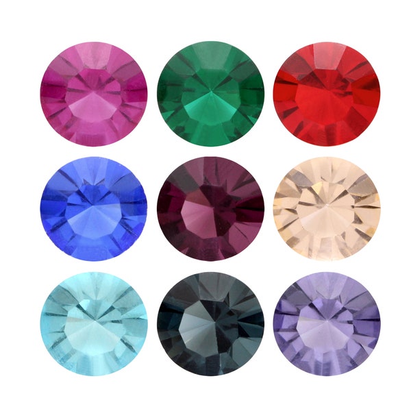 PRECIOSA Crystals 431 11 111/615 Chaton MAXIMA Pure Round Stones - Genuine - Pointed Back Unfoiled Crystals - Many Colors - WITHOUT Foiling