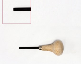 BeadSmith Prong/Bezel Square Pusher With Wooden Handle: For Setting Stones