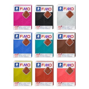 FIMO® Leather-Effect Oven Hardening Polymer Modelling Clay - Most Popular Colors - 57g Standard Block - After hardening similar to leather