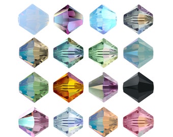 5328 Bicone Primero Crystals Beads - Fully Drilled Crystal Beads - Swarovski Alternative - Crystal Colors - Popular Bicone Shape Beads