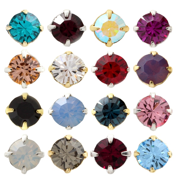 PRECIOSA Crystals Chaton MAXIMA Stones in Metal Setting - Genuine - choose Plating - Jewelry Making Components - for sewing, embellishments