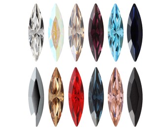 Cristales Preciosa Slim Navette: Piedras elegantes para la creación de joyas, cristales de vidrio checo, auténticos Preciosa