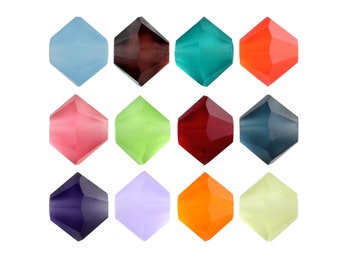 PRECIOSA Crystals 451 69 302 Cuentas de Cristal Rondelle - Cuentas Bicono Totalmente Perforadas - Auténticas - Varios Tamaños y Colores Lisos con Efecto Mate