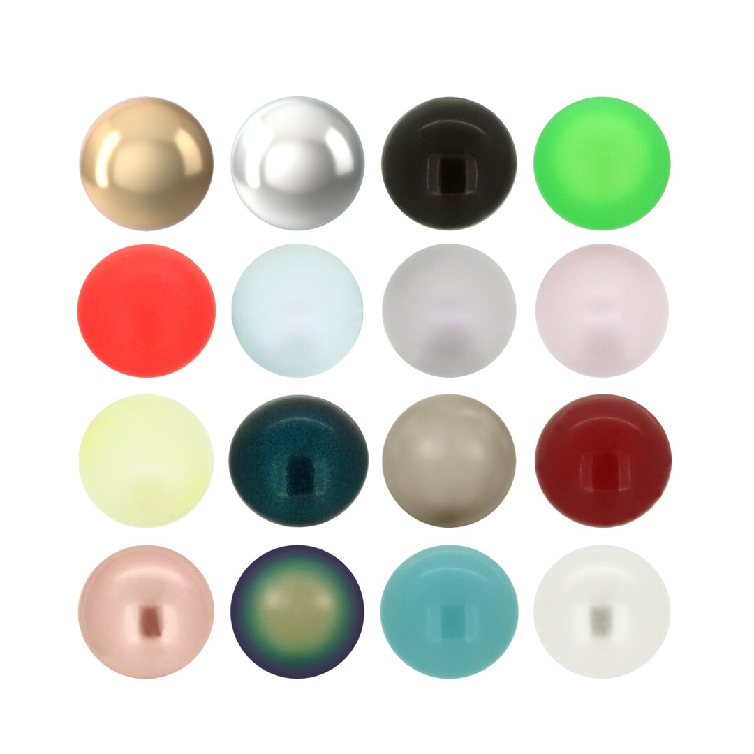 5818 Round Pearls: Half Drilled Crystal Beads, Primero Crystals ...
