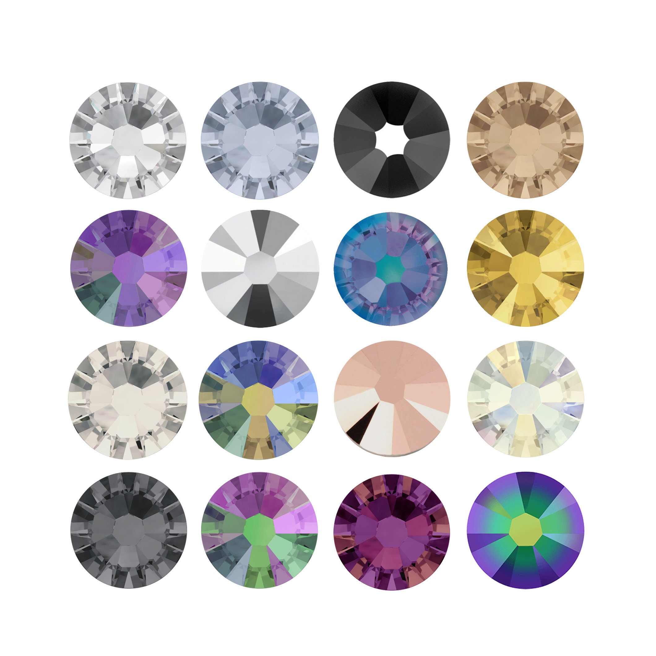 2058 Rose Rhinestones: Flat Backs Non Hotfix for Gluing, Primero