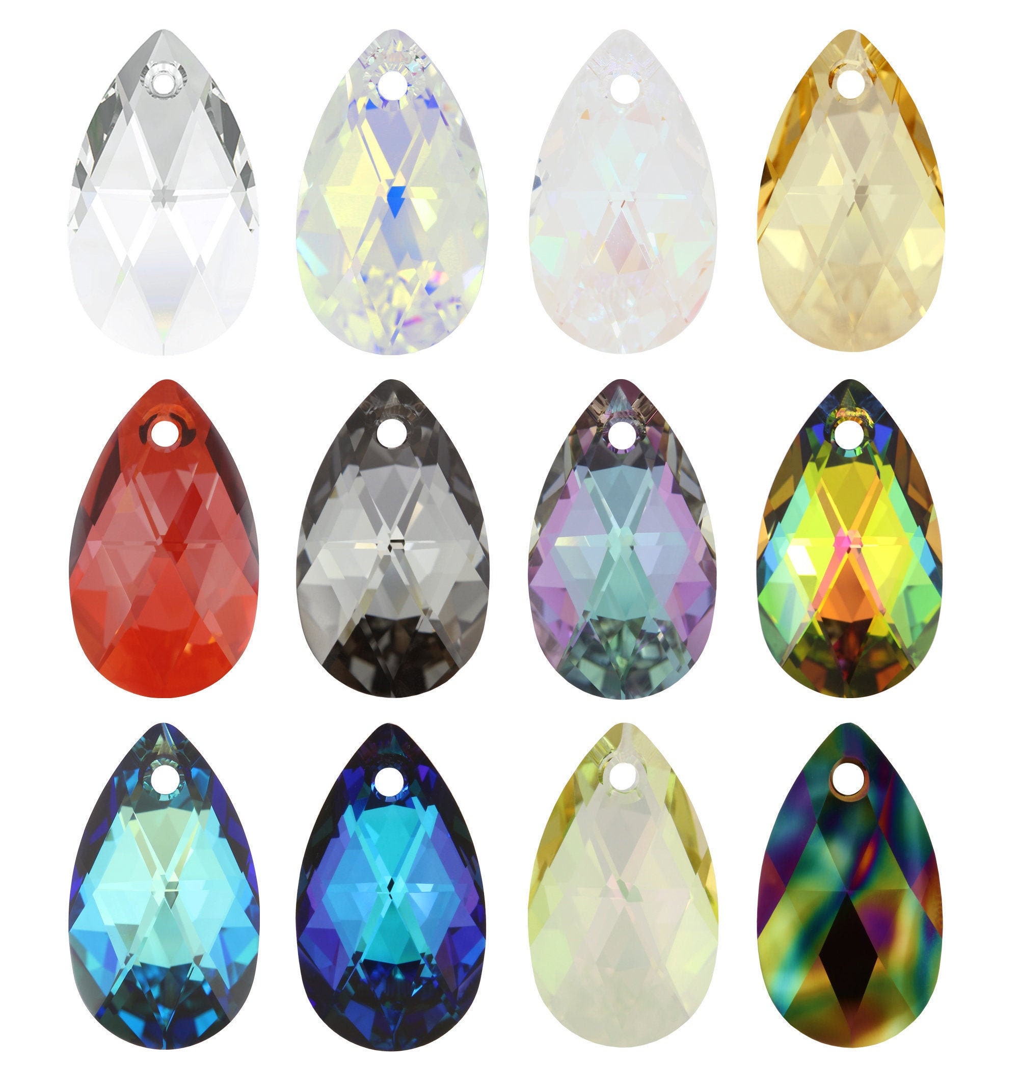 Swarovski Crystal 6106 Pear Pendants - Genuine - 16mm and 22mm sizes …