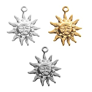 Brass Metal Bails - Sun Shape Charms - 14.5x12mm Size - Sun shape - Different platings - Pack includes 10 pieces - Jewelry making findings
