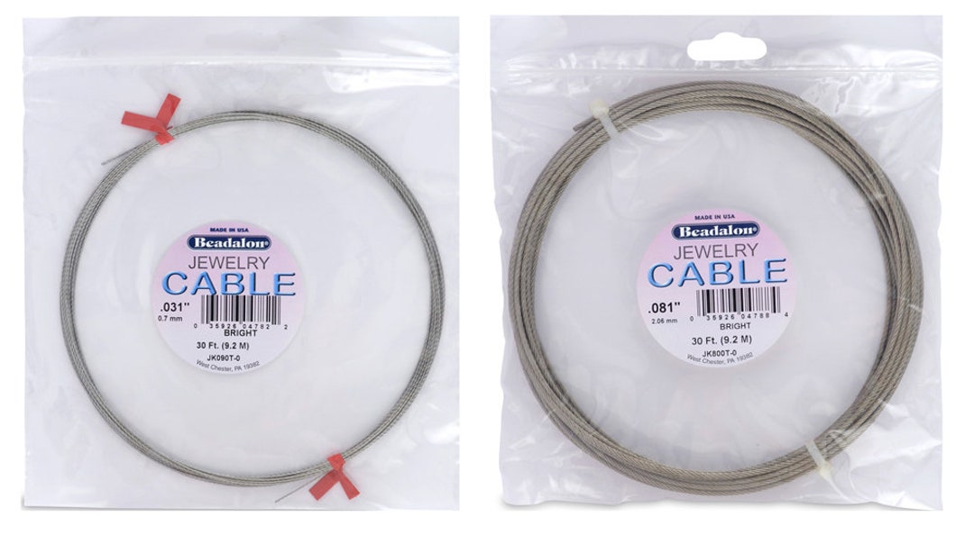 Beadalon Stainless Steel Jewelry Cable: Corrosion Resistant, Bright Finish  (30ft)