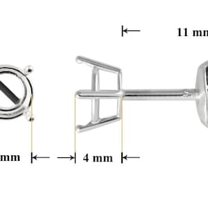 Örhängen i 925 sterlingsilver med stift: Chatonkristallinfattningar 4mm