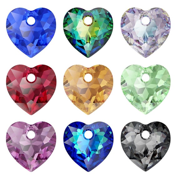 Swarovski Crystal 6432 Heart Cut Pendants Genuine Many - Etsy