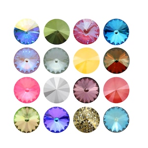 1122 pierres rondes cristaux Rivoli Primero - Alternative Swarovski - Différentes couleurs de cristal - Cristaux ronds à dos pointu pour la fabrication de bijoux