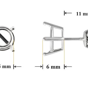 Örhängen i 925 sterlingsilver med stift: Chatonkristallinfattningar 8mm