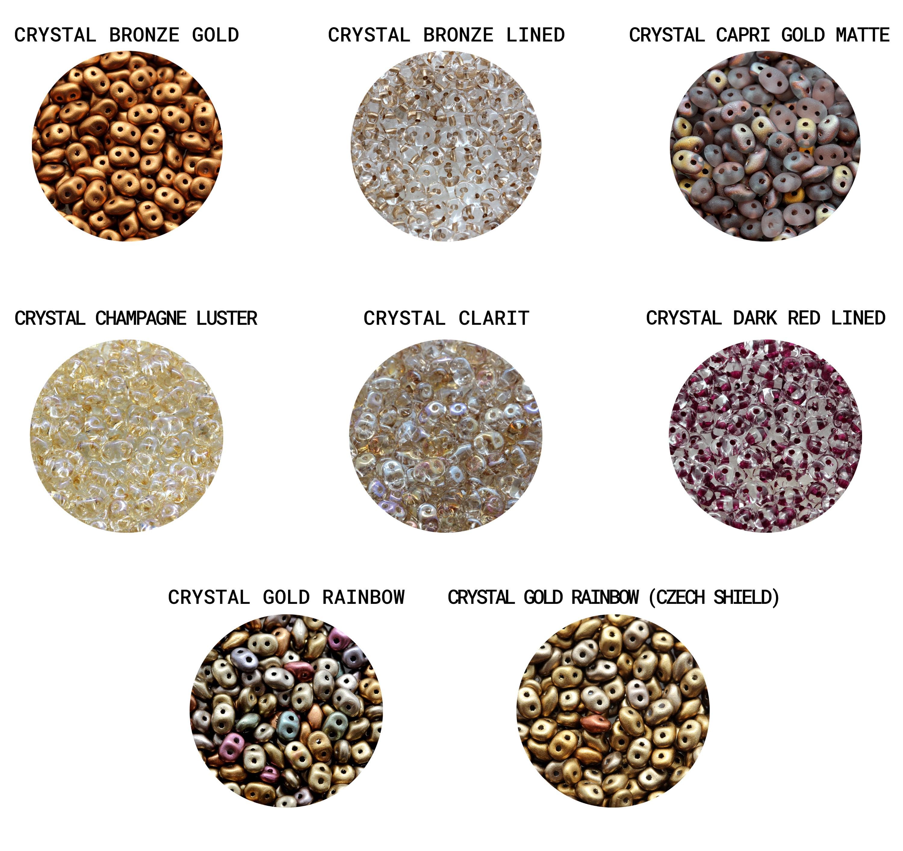 Czech Glass Superduo Beads: Center Fully Drilled 2 Holes, 5mm, Matubo ...