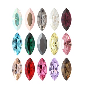 PRECIOSA Crystals 435 14 111/615 Navette MAXIMA Fancy Stones Crystals - Genuine - Crystal Effects & Plain Colors - Pointed Back Crystals