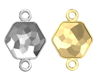 Connecteurs pour étriers 4683 hexagonaux minces à dos fermé - Convient aux pierres fantaisie hexagonales fines 4683 - Pour coller des cristaux