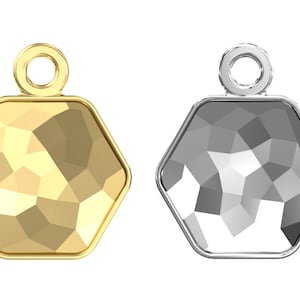 Thin Hexagon Metal Setting Bail for 4683 Crystal