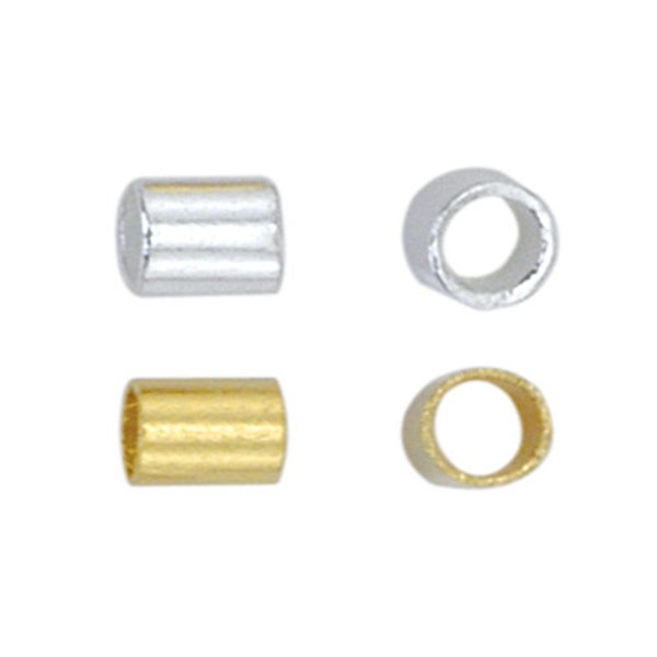 Beadalon® Crimp Tubes - Base metal findings - Choose Color & Size - Available in Gold Color or Silver plated - Jewelry Making