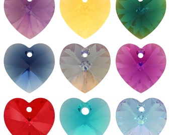 PRIMERO Crystals 6228 Heart- Highest Quality Crystal Pendants - Made in Austria - Center Drilled Heart Shape Pendants - for Jewelry Making