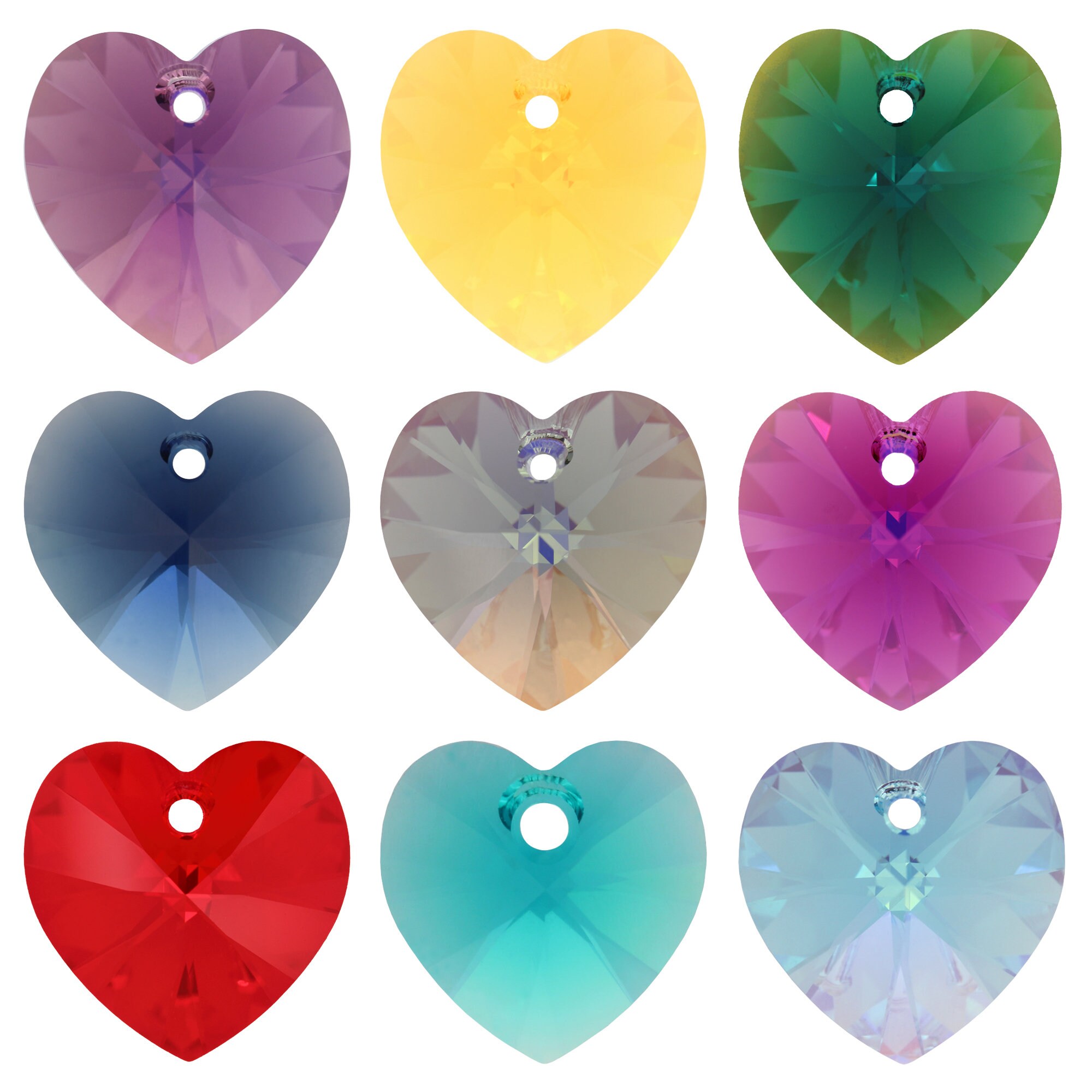 Swarovski Crystal 6228 XILION Heart Pendants - Genuine - 10mm, 14mm a…