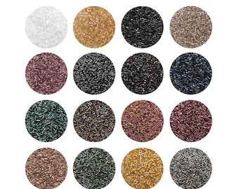 Cuentas de vidrio hexagonales Miyuki Delica: totalmente perforadas, 15/0 (1,3 mm), cuentas de vidrio pequeñas originales japonesas