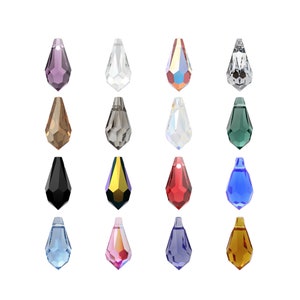 6000 Teardrop Primero Crystals Pendants - Swarovski Alternative - Center Drilled Drop Shape Crystal Pendants - for Jewelry Making