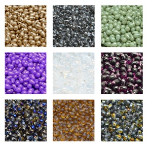 Rutkovsky 111-69004 Drop Pressed Glass Beads - 6x4mm in 10g Pack (70 Beads), 9x6mm in 20g Pack (50 Beads) - Czech Glass Beads - 1mm Hole