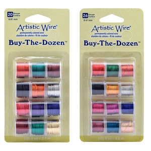 Artistic Wire® Buy the Dozen™ Permanently Colored Wire Assorted Mixed Colors - Pack includes 12 spools - Diameters 20, 22, 24, 26, 28 Gauges