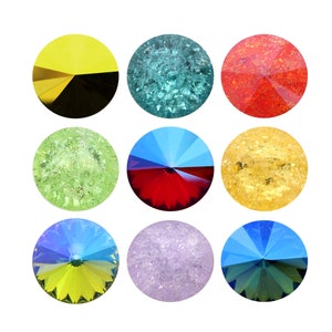 A1122 Rivoli Crystals: Round Stones Pointed Back, Aurea Crystals for Jewelry Making
