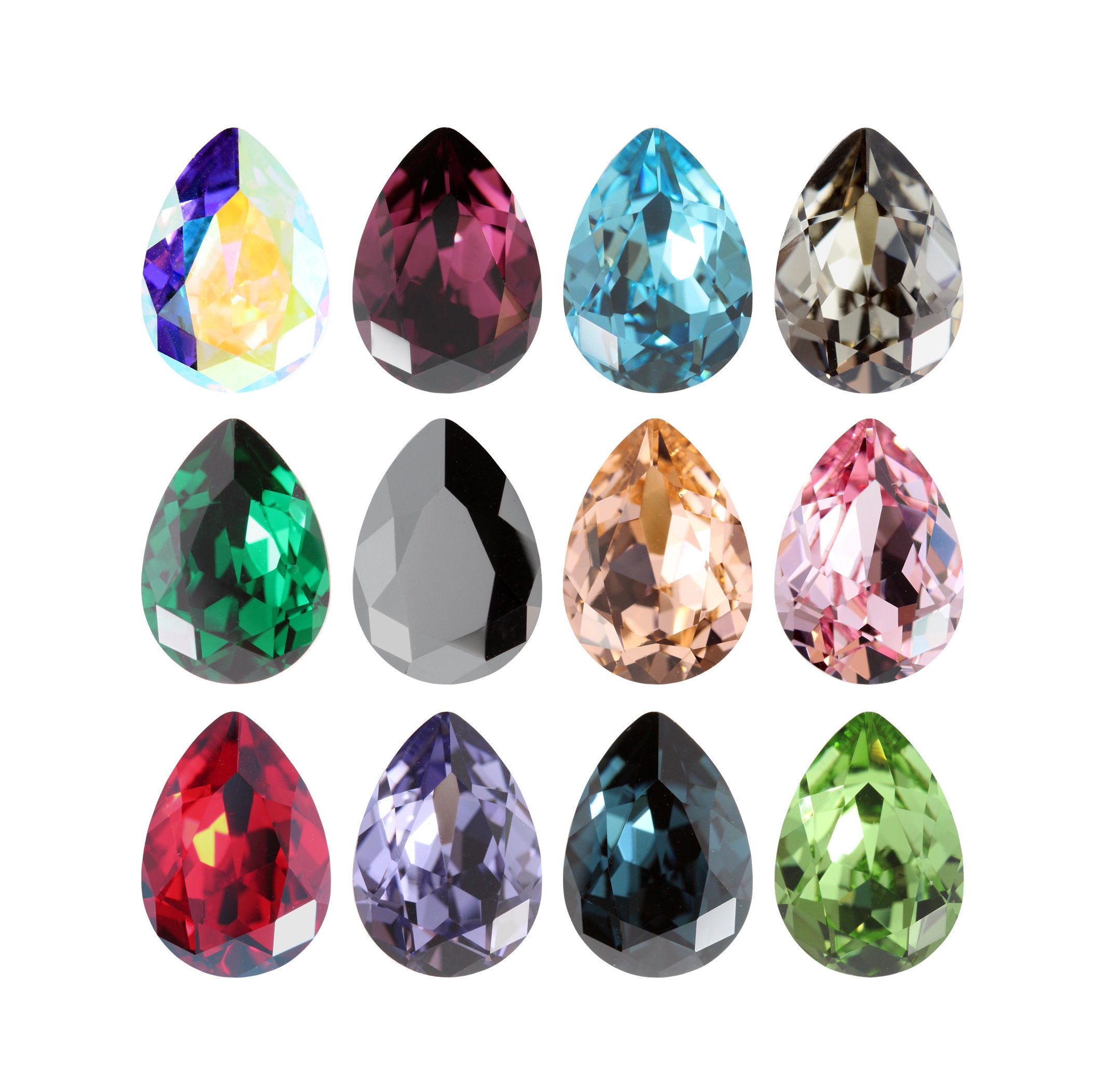 Preciosa Baroque Pear MAXIMA Fancy Stones - Genuine Preciosa Crystals - for Jewelry Making, Stone Setting, Gluing - Popular Pear Shape