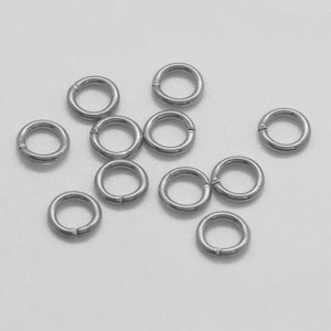 Brass Metal Round Open Jump Rings Metal Connectors - 4mm, 5mm, 6mm Sizes - 50 pieces - Silver color - Jewelry Making Findings