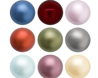 PRECIOSA Crystals 131 10 011 Round Shape MAXIMA Nacre Pearls - Fully Drilled Beads - Pearl Effect Colors - Many Popular Sizes