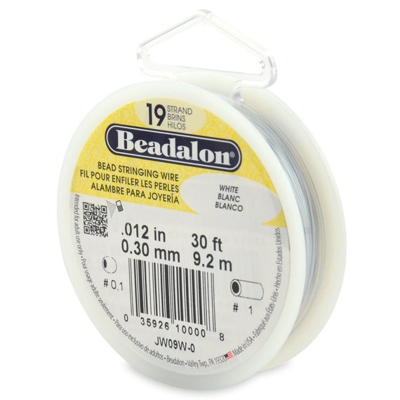 Beadalon 7 Strand Bead Stringing Wire, Standard Colors, White