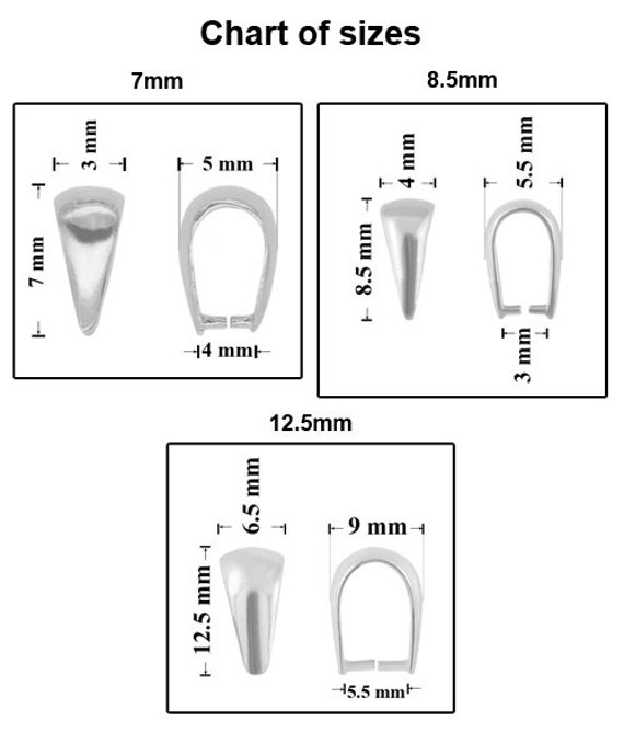 925 Silver Pinch Bails Pendant Bail Available in Different