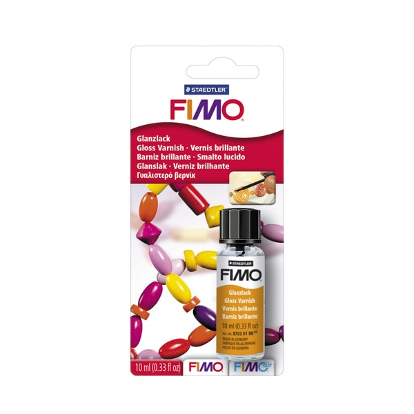 Accessoires FIMO® Vernis brillant à base d'eau - Traitement de surface FIMO pour pâte à modeler - Pour travailler avec de la pâte à modeler - Flacon de 10 ml