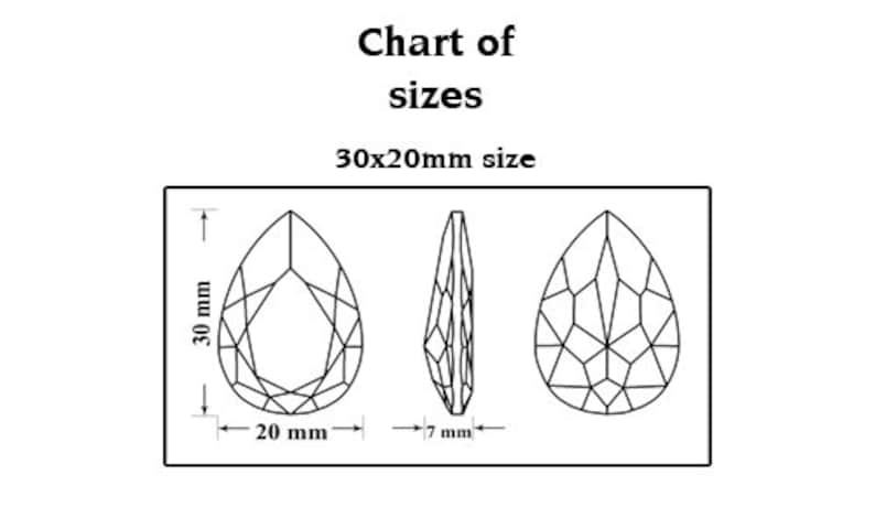 PRIMERO Crystals 4327 Pera Piedras de fantasía de la más alta calidad Fabricado en Austria Varios efectos de cristal Cristales de piedras de fantasía con parte trasera puntiaguda imagen 2