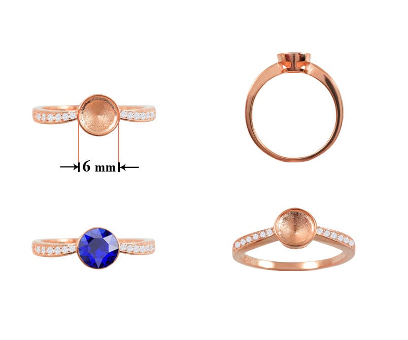 Base Per Anello In Argento Sterling 925, 6 Mm/7 Mm/8 Mm/9 Mm... Base - Foto 10