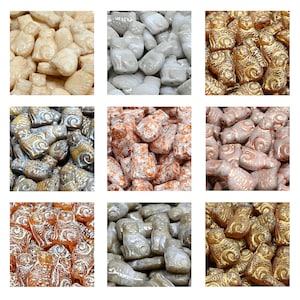 Rutkovsky 111-95013 Cat Shape Pressed Glass Beads - 17x11mm Size - Pack of 8 Beads - Czech Glass Beads - 1mm Hole - Many Colors
