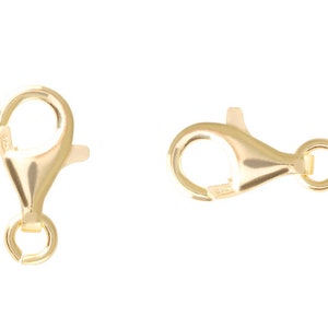 925 Silver Clasps with Open Jump Ring Various sizes with different platings Jewelry Making Findings Gold plated