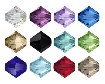 PRIMERO Crystals 5328 Bicone - Cuentas totalmente perforadas de la más alta calidad - Hecho en Austria - Colores simples - Forma popular de bicono - Joyería de cuentas