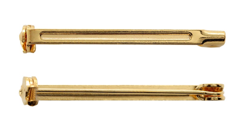 Broches de seguridad de metal de hierro Base de broche Tamaños de 26 mm, 32 mm Chapado en oro y plata El paquete incluye 2 piezas Hallazgos para hacer joyas Gold plated