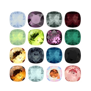 PRIMERO Crystals 4470 Square - Pietre fantasia di altissima qualità - Prodotto in Austria - Vari colori di cristallo - Cristalli di pietre fantasia con dorso a punta