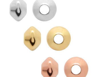 925 Silver Round Disc Beads Spacers - Available in 3mm, 4mm, 5.5mm, 6.5mm sizes - Silver, Gold, Rose Gold plated - Jewelry Making Findings