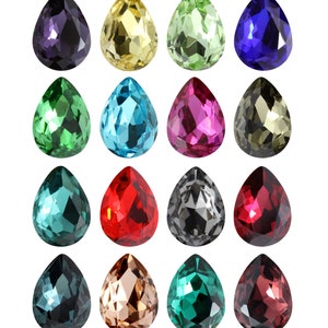 AUREA Cristalli A4320 Pera Goccia - Cristalli di Pietre Fantasiose - Colori di Cristallo Semplici - Strass di Cristallo - Forma di Pera Popolare - Creazione di Gioielli