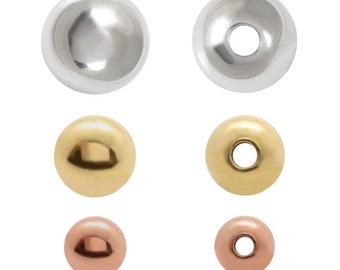 Runda pärlor i 925 sterlingsilver: Distanser för smyckestillverkning