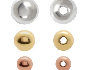 Perline rotonde/distanziatori in argento 925 - Disponibili nelle misure 2 mm, 3 mm, 4 mm, 5 mm, 6 mm, 7 mm e 8 mm - Componenti per creazione di gioielli