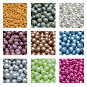 Rutkovsky 111-19001 Round Druck Pressed Glass Beads 3mm, 4mm, 6mm, 8mm, 10mm Sizes Bead Packs in Grams Czech Glass Many Colors image 1