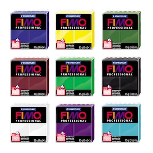 FIMO® Professional Oven Hardening Polymer Soft Modelling Clay - Designed specifically for professionals - Popular Colors - 85g or 454g Block