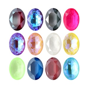 A4120 Oval Fancy Stones Aurea Crystals - Faceted Back Crystals for Pre-Set Cavities - Crystals for Jewelry Making, Stone Setting, Gluing